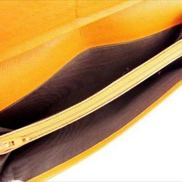 Prada Wallet Purse Long Wallet Orange leather Woman unisex Authentic Used - Picture 5 of 8